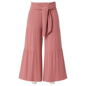 Rewash Pink Boho Wide Leg‎ Palazzo Pants Flowy High Waist Tie Front M Medium